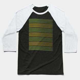 Green and Yellow Stripes Pattern Baseball T-Shirt